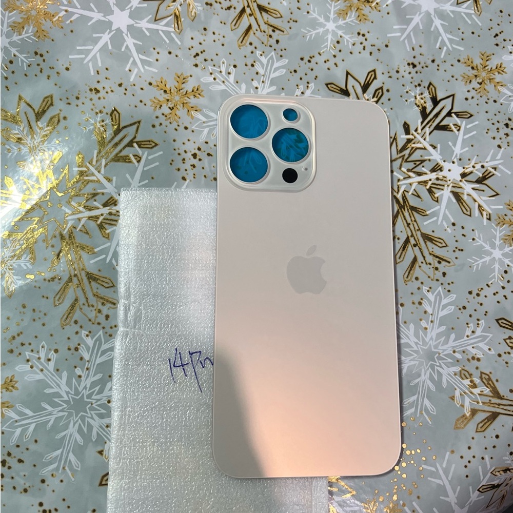 iPhone 14 Pro Max Gold Back Glass Big Hole Replacement Part